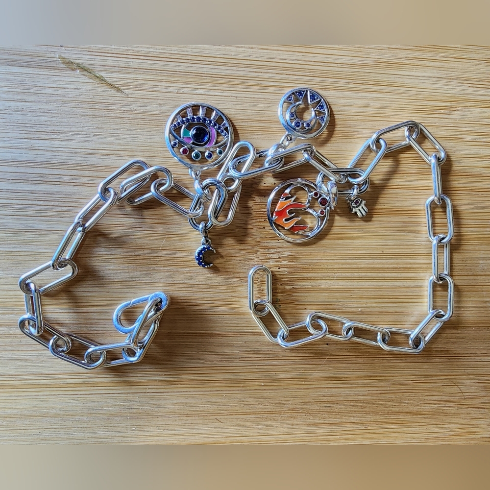 Pandora chain necklace and charms